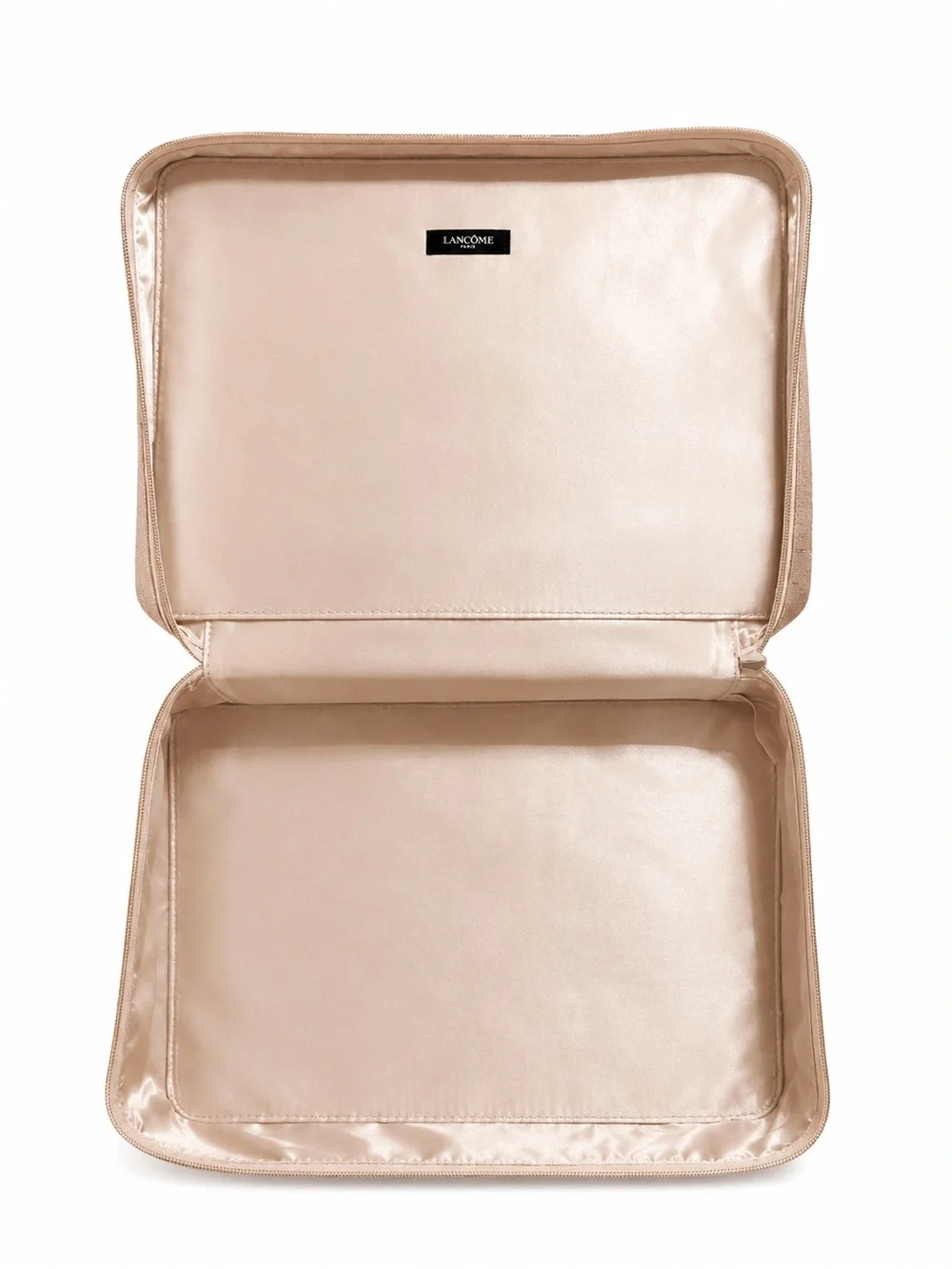 NWOT Lancôme Rose Gold Metallic Train Case Makeup & Travel Bag